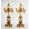Garniture de cheminée en marbre et bronze bien ciselé et doré travail d’époque Napoléon III | Biron Garniture de cheminée en marbre et bronze bien ciselé et doré travail d’époque Napoléon III