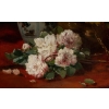 Henri Cauchois (1850 - 1911) : Nature morte aux bouquets de roses.