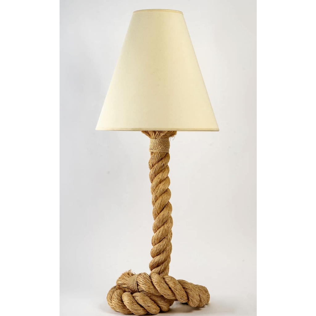 Paire de Lampes en corde Audoux et Minet des années 1950 | Biron Paire de Lampes en corde Audoux et Minet des années 1950
