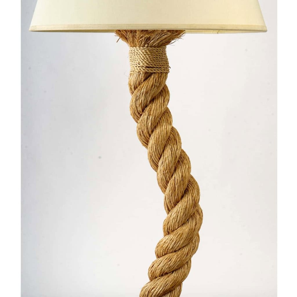 Paire de Lampes en corde Audoux et Minet des années 1950 | Biron Paire de Lampes en corde Audoux et Minet des années 1950