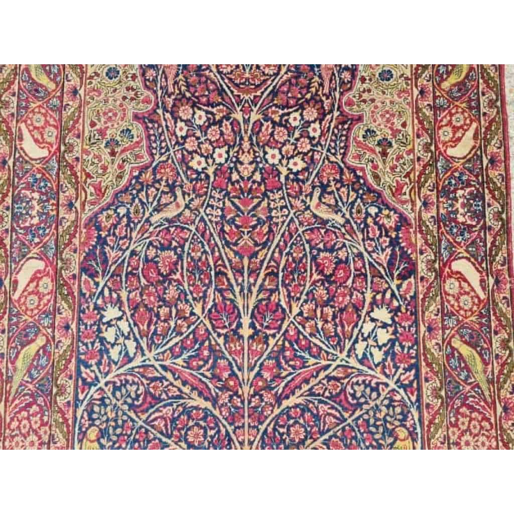 Tapis Kirman Laver Laine Kork Iran Vers 1870 | Biron Tapis Kirman Laver Laine Kork Iran Vers 1870