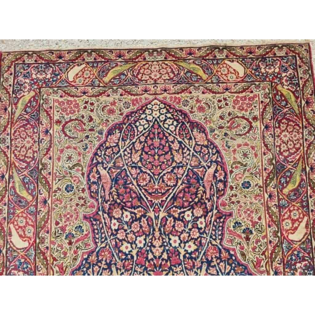 Tapis Kirman Laver Laine Kork Iran Vers 1870 | Biron Tapis Kirman Laver Laine Kork Iran Vers 1870