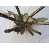 1950/70′ Table Décor Bambou en Bronze Style Duval Brasseur Éclairante