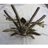 1950/70′ Table Décor Bambou en Bronze Style Duval Brasseur Éclairante