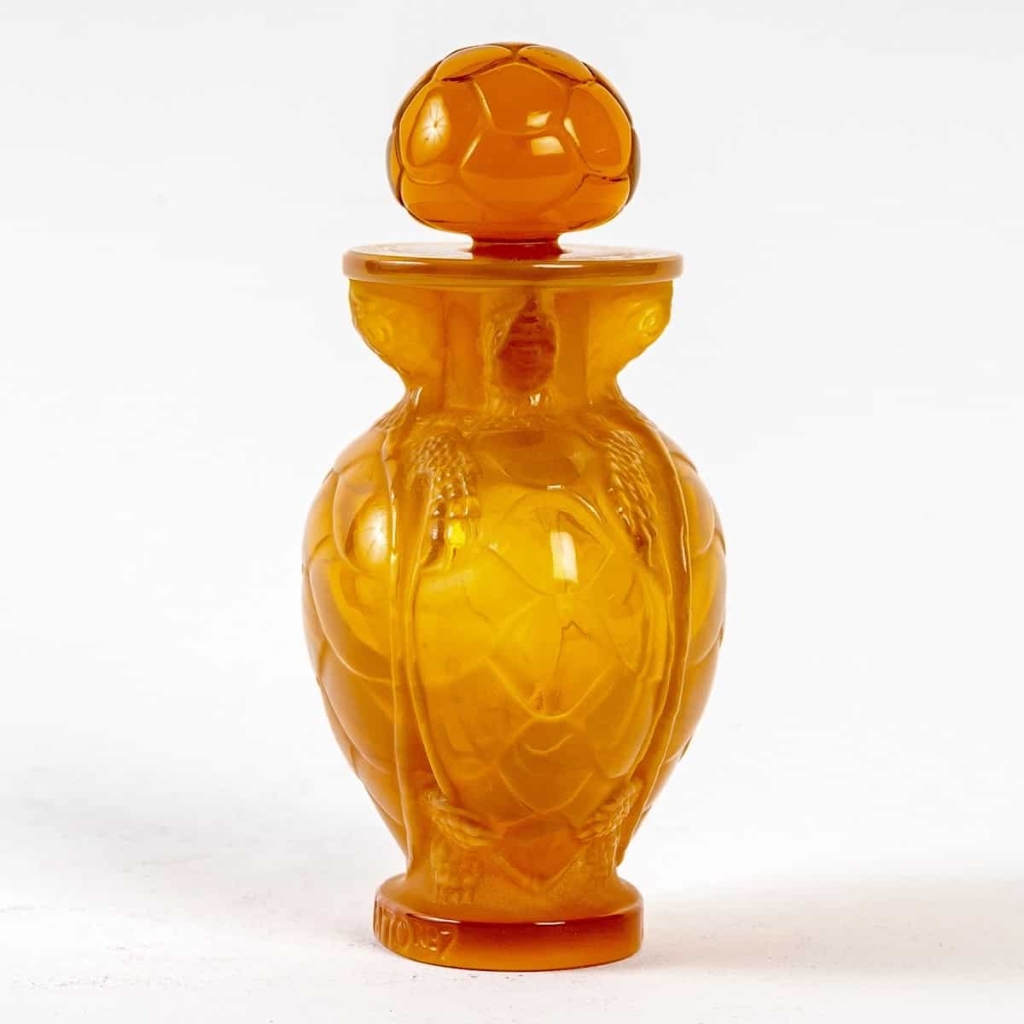 Flacon « N°7 » medium taille verre butterscotch de Marc LALIQUE pour MORABITO | Biron Flacon "N°7" medium taille verre butterscotch de Marc LALIQUE pour MORABITO