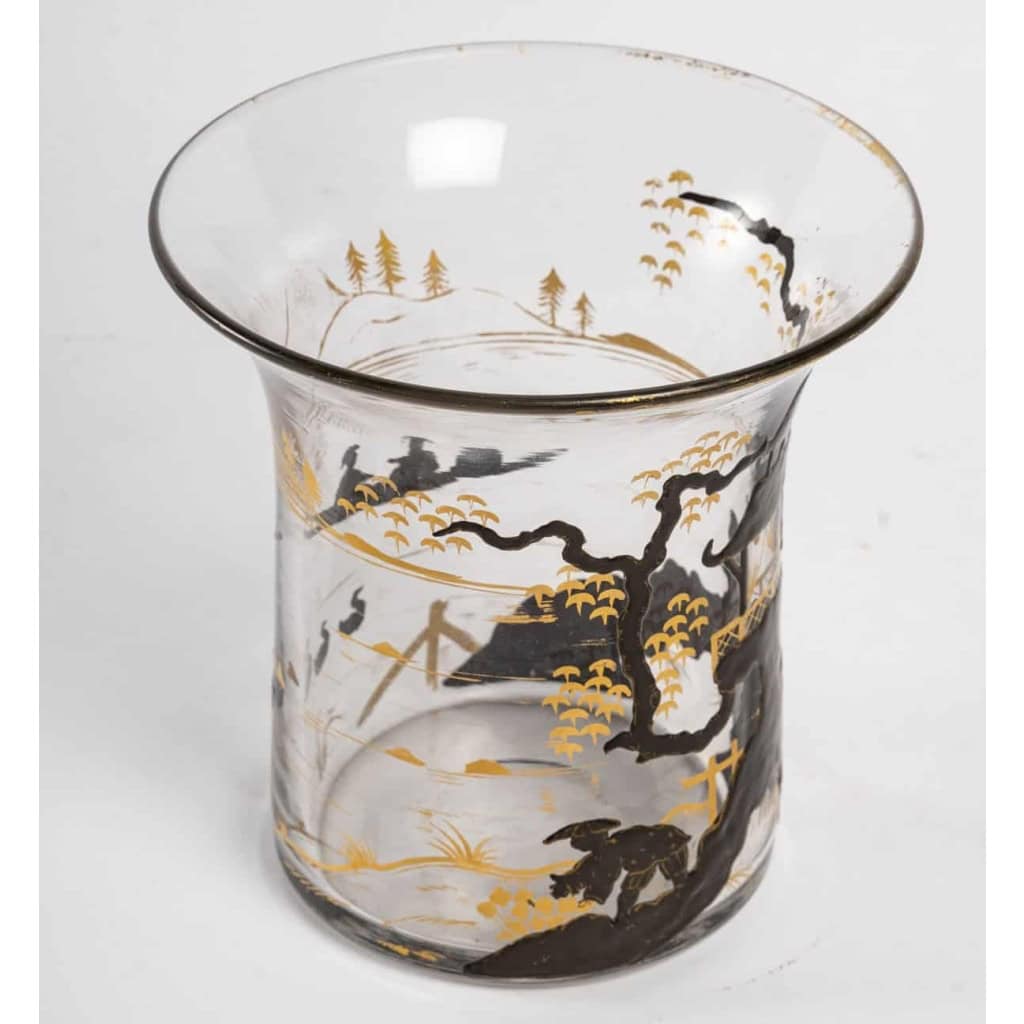 Vase Daum Décor Japonisant