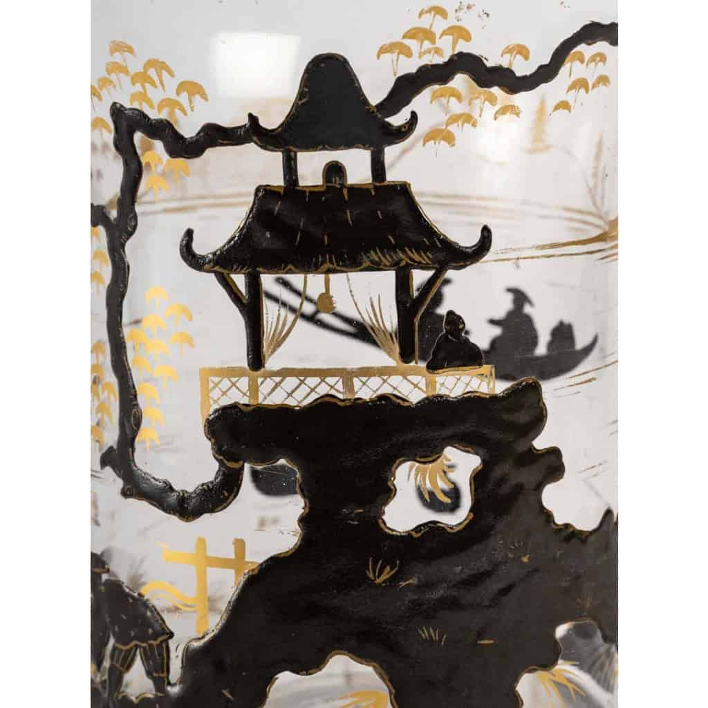 Vase Daum Décor Japonisant