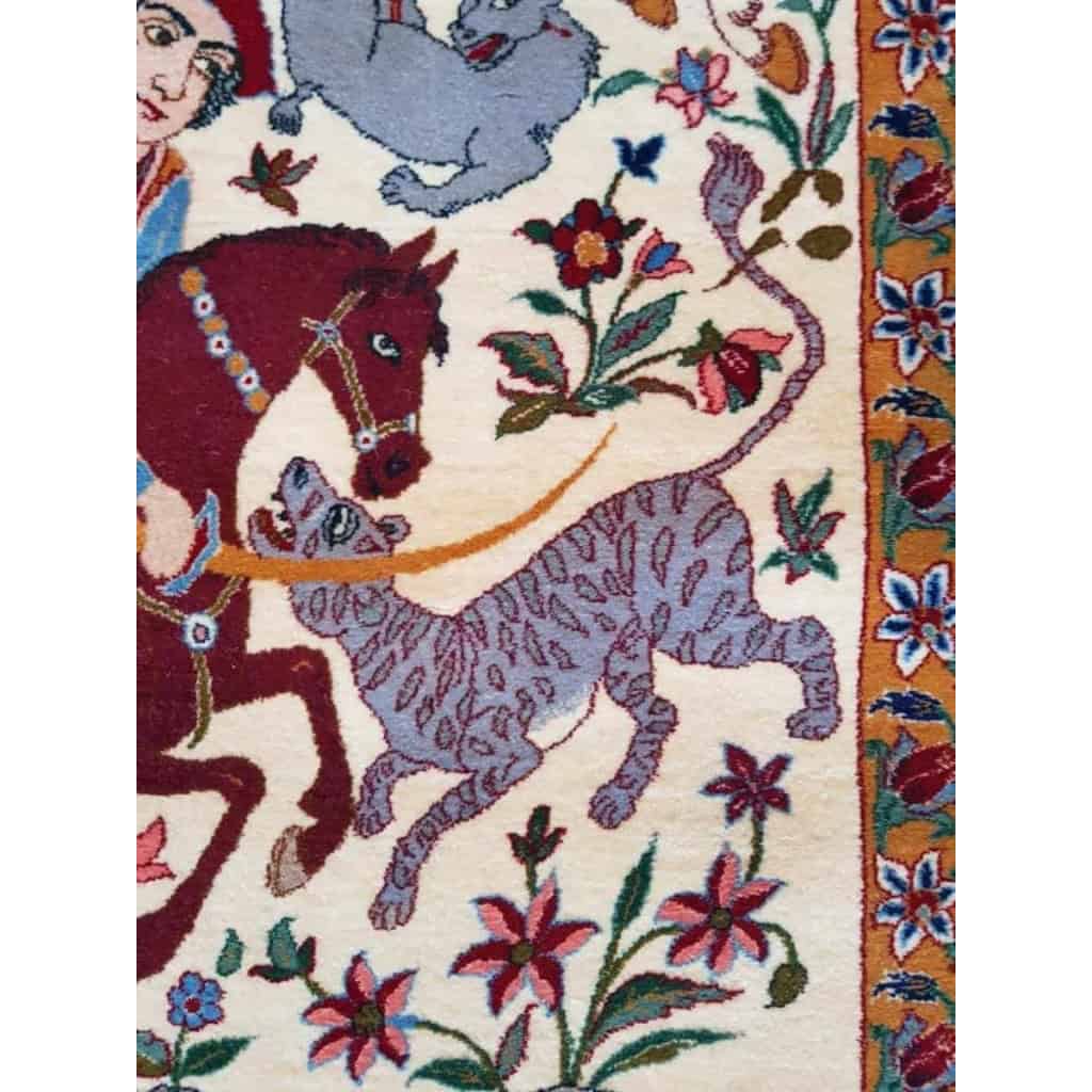 Tapis Laine et Soie Trame Soie Ispahan Iran Vers 1970 Epoque Du Shah | Biron Tapis Laine et Soie Trame Soie Ispahan Iran Vers 1970 Epoque Du Shah