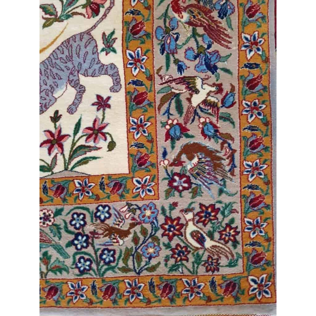 Tapis Laine et Soie Trame Soie Ispahan Iran Vers 1970 Epoque Du Shah | Biron Tapis Laine et Soie Trame Soie Ispahan Iran Vers 1970 Epoque Du Shah