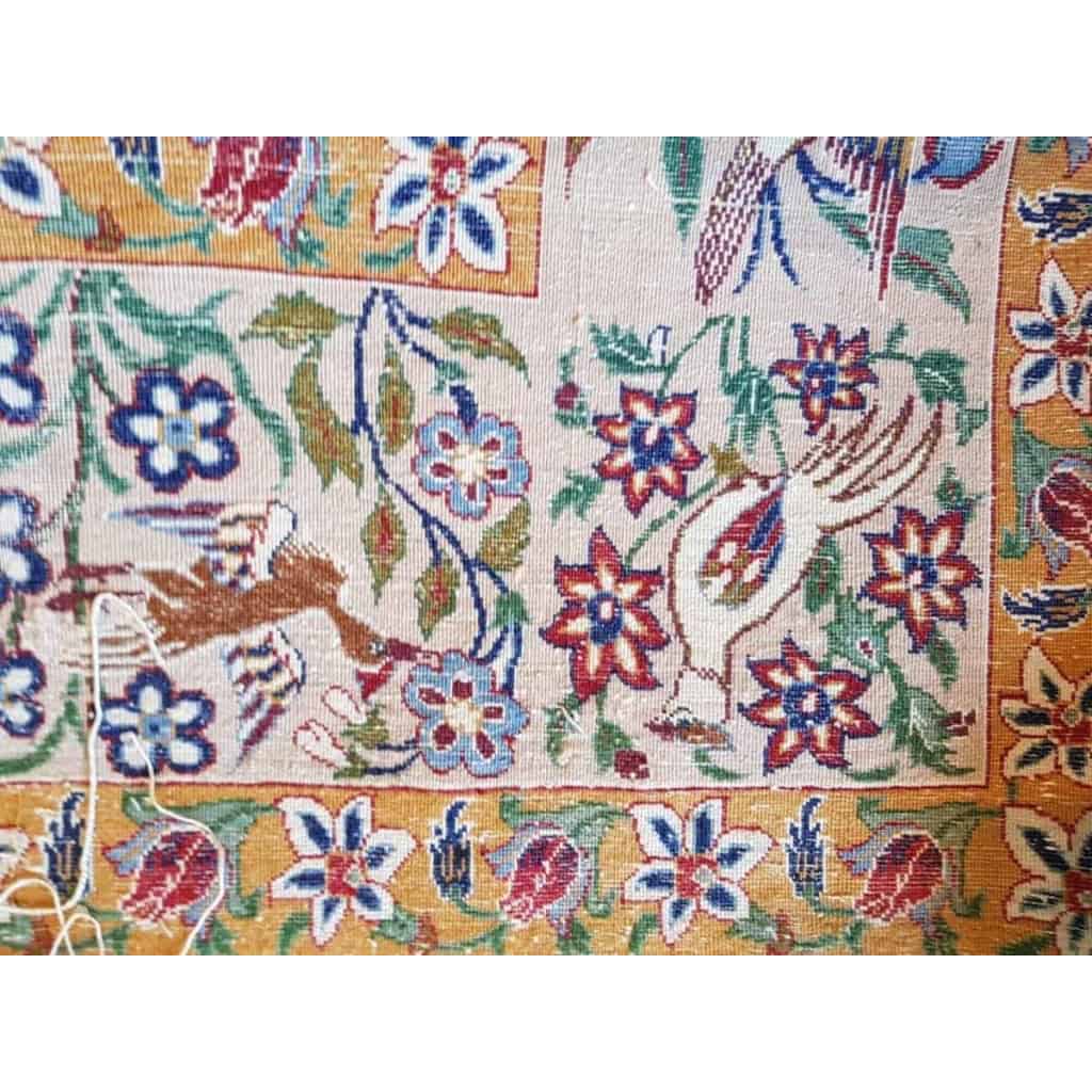 Tapis Laine et Soie Trame Soie Ispahan Iran Vers 1970 Epoque Du Shah | Biron Tapis Laine et Soie Trame Soie Ispahan Iran Vers 1970 Epoque Du Shah