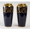 Paire de vases Bleu Sèvres signés. Fin XIXème | Biron Paire de vases Bleu Sèvres signés. Fin XIXème
