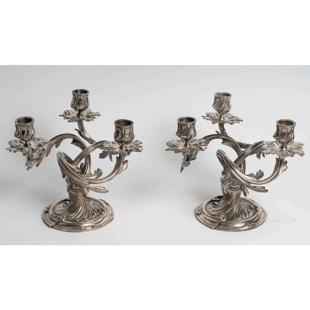 Paire de chandelier Christofle en bronze doré | Biron ||||||||