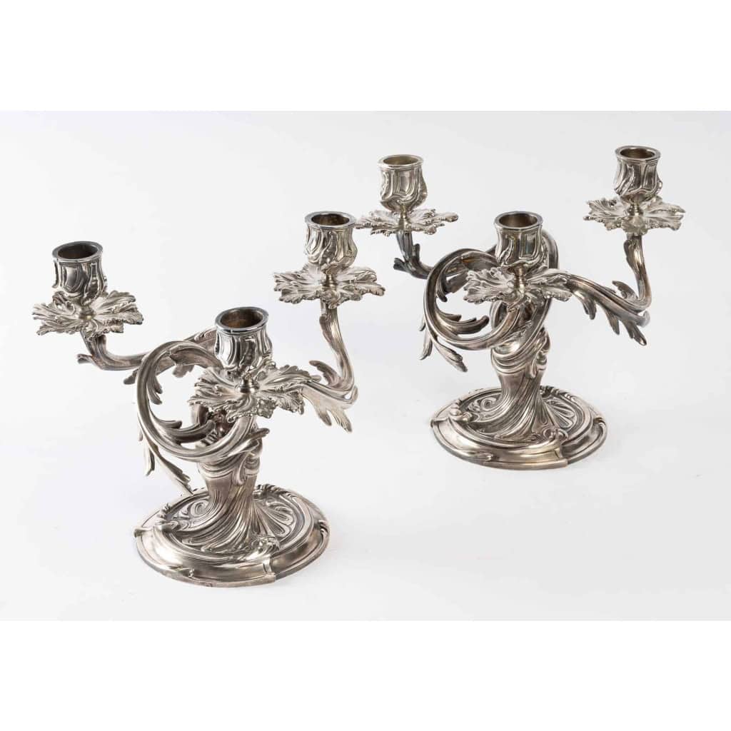 Paire de chandelier Christofle en bronze doré | Biron Paire de chandelier Christofle en bronze doré