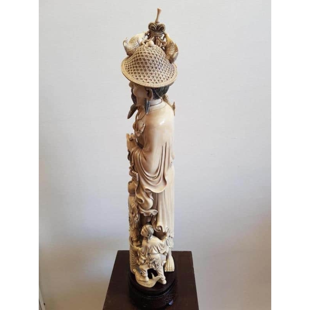 Important Pêcheur Accompagné d’Enfants Ivoire Monobloc – Chine Vers 1920 | Biron Important Pêcheur Accompagné d'Enfants Ivoire Monobloc - Chine Vers 1920