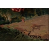 P. Valmon (1850 - 1911) : Jetée de roses sur un entablement.