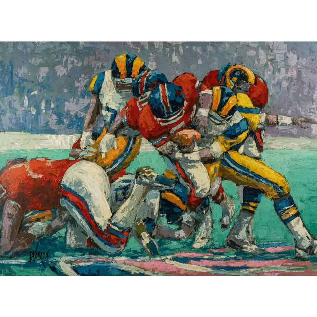 Peinture de Football Américain, XXème siècle | Biron Peinture de Football Américain, XXème siècle