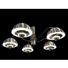 LUSTRE des années 1970 en chromé mate et brillant 5 lumières | Biron |||||||