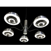 LUSTRE des années 1970 en chromé mate et brillant 5 lumières | Biron LUSTRE des années 1970 en chromé mate et brillant 5 lumières