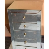 1940/50′ Meuble Art Déco Miroir Vintage 5 Tiroirs 6 Poignées Verre 50 X 39 cm