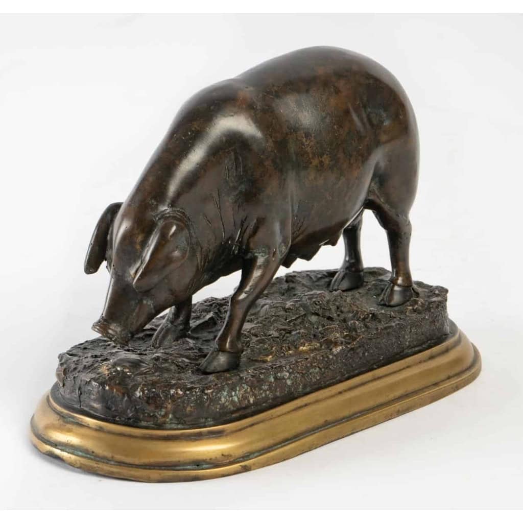 Truie en bronze de Jules Moigniez, XIXème siècle | Biron Truie en bronze de Jules Moigniez, XIXème siècle