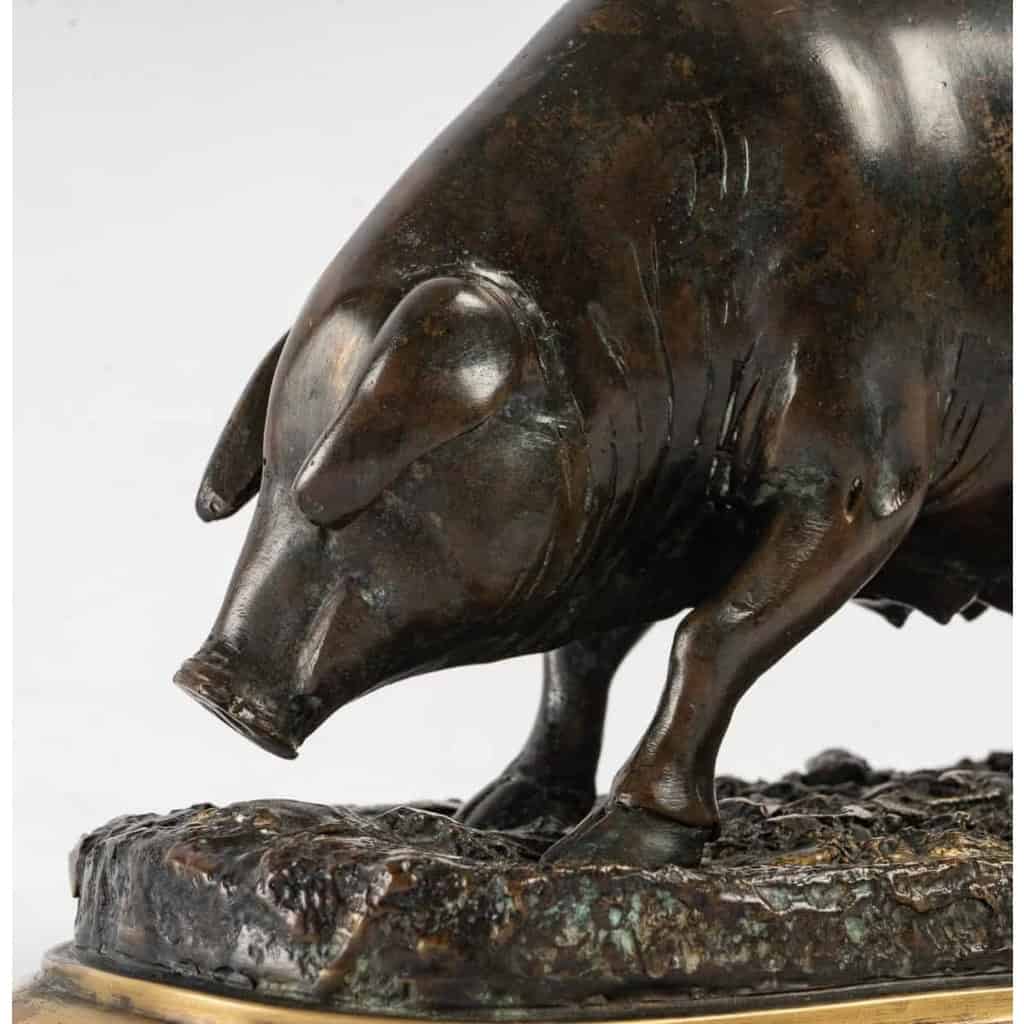 Truie en bronze de Jules Moigniez, XIXème siècle | Biron Truie en bronze de Jules Moigniez, XIXème siècle