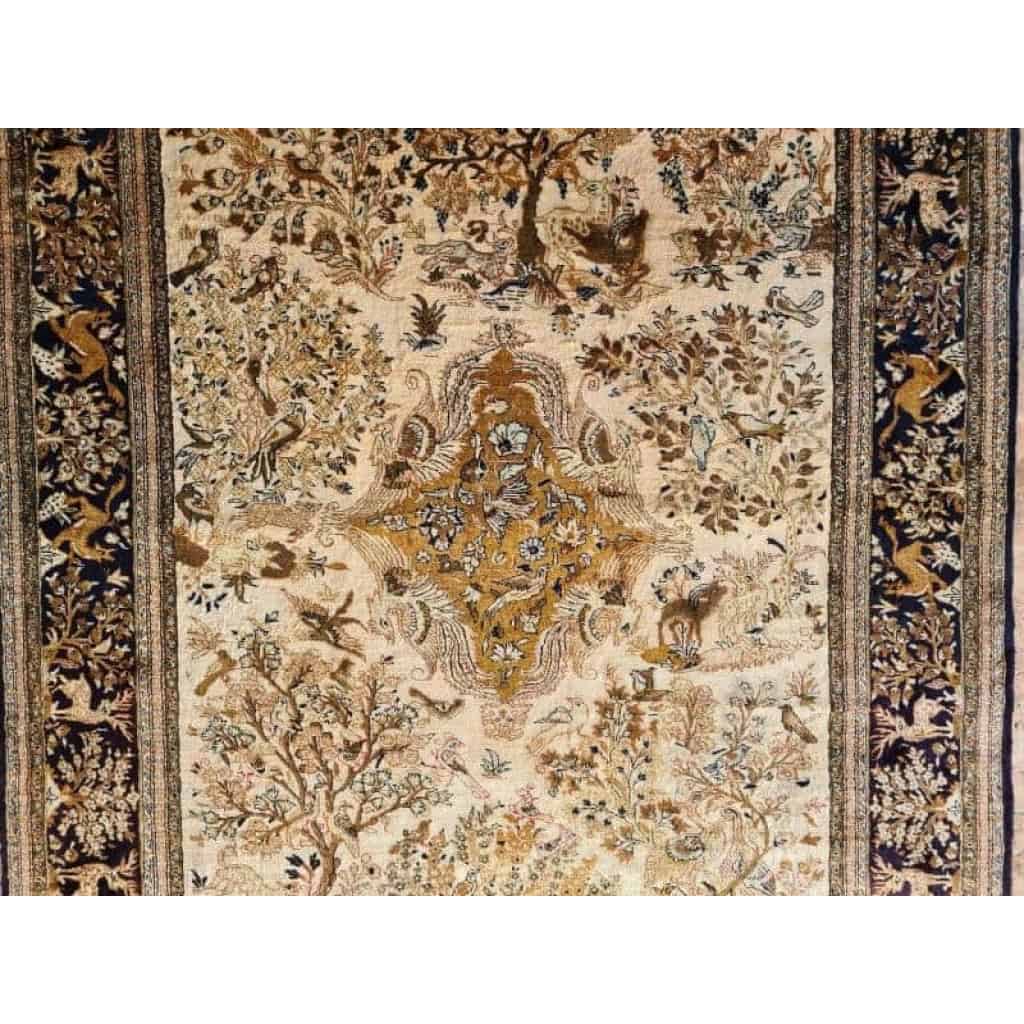 Tapis Ghoum En Soie Iran Vers 1950 | Biron Tapis Ghoum En Soie Iran Vers 1950