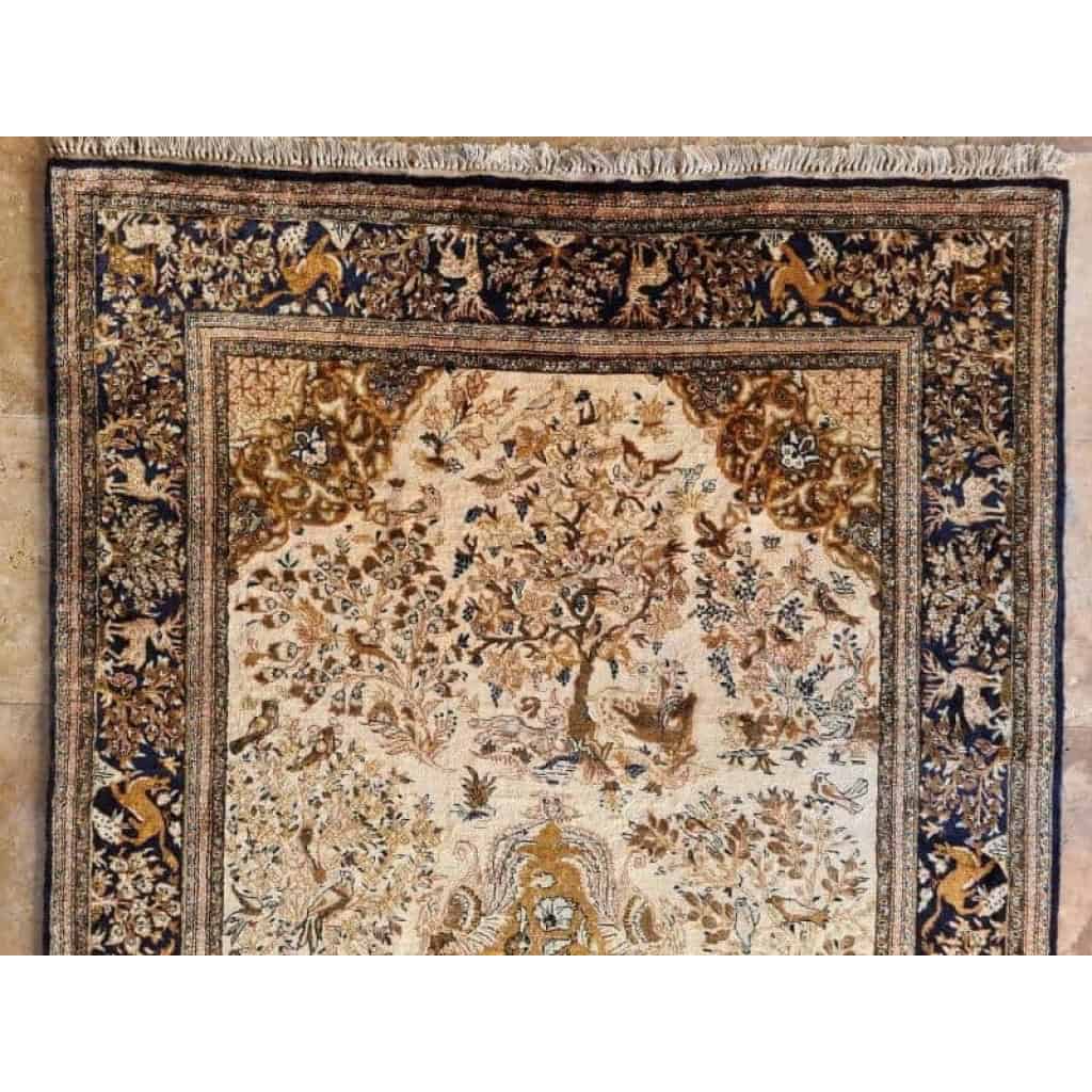 Tapis Ghoum En Soie Iran Vers 1950 | Biron Tapis Ghoum En Soie Iran Vers 1950