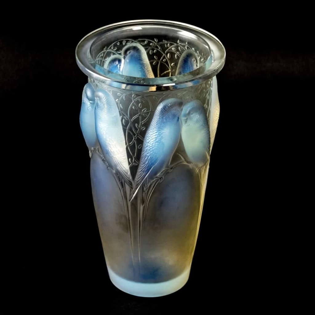 Vase « Ceylan » verre opalescent de René LALIQUE | Biron Vase "Ceylan" verre opalescent de René LALIQUE