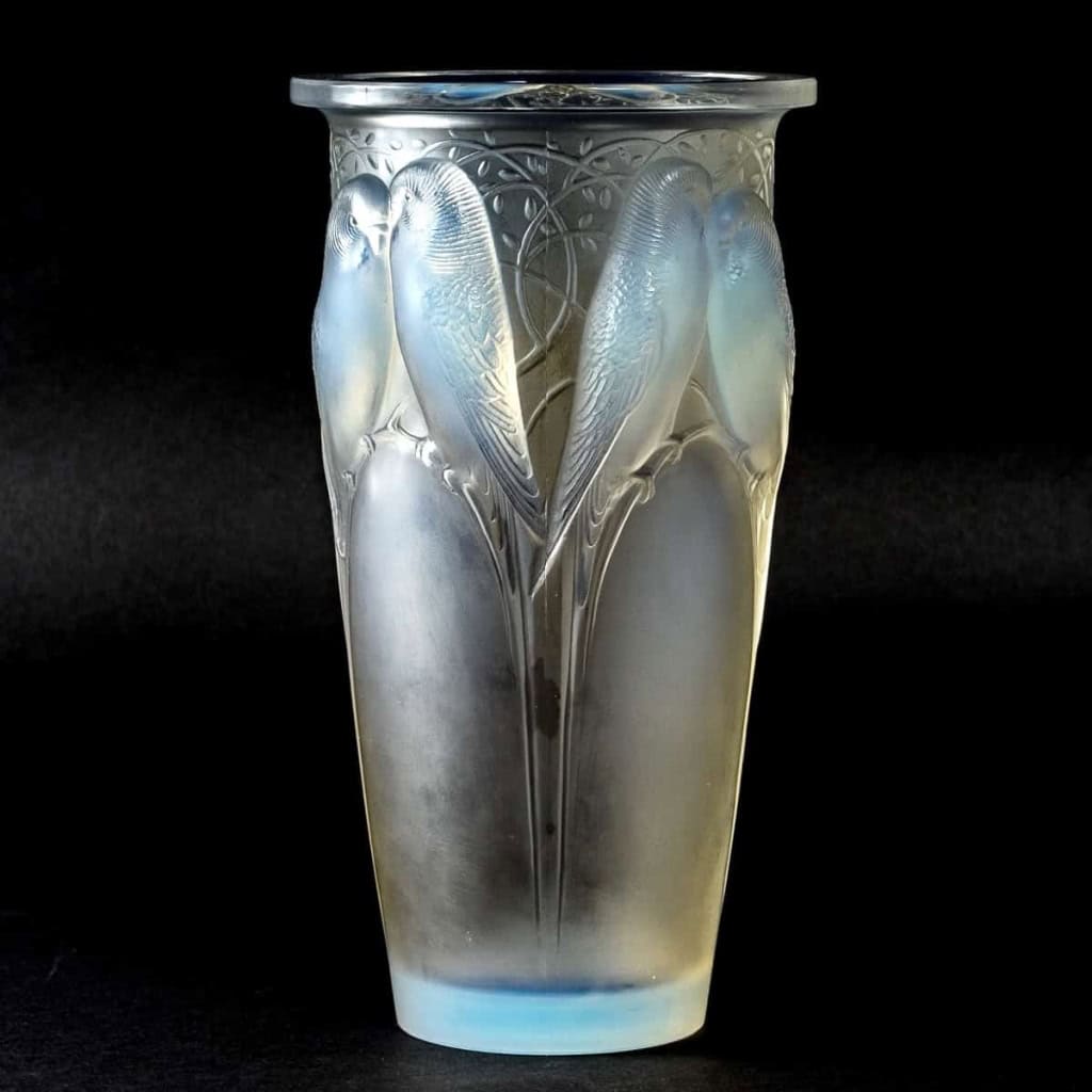 Vase « Ceylan » verre opalescent de René LALIQUE | Biron Vase "Ceylan" verre opalescent de René LALIQUE