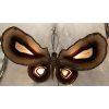 1970′ Applique Papillon en Bronze ou Laiton, 4 Ampoules, Ailes d’Agate : 58X H37 cm | Biron ||||||||||
