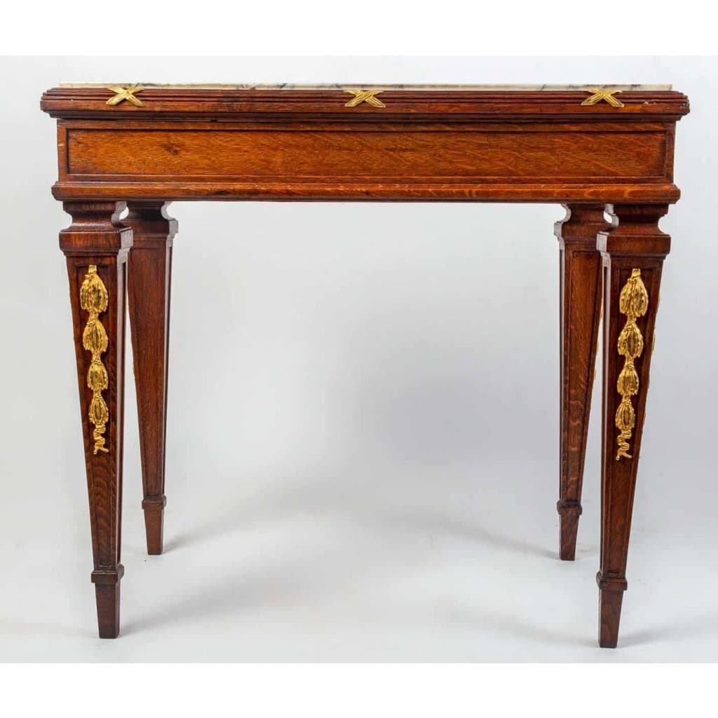 Une paire de tables avec dessus marbre fin XIXème siècle | Biron Une paire de tables avec dessus marbre fin XIXème siècle