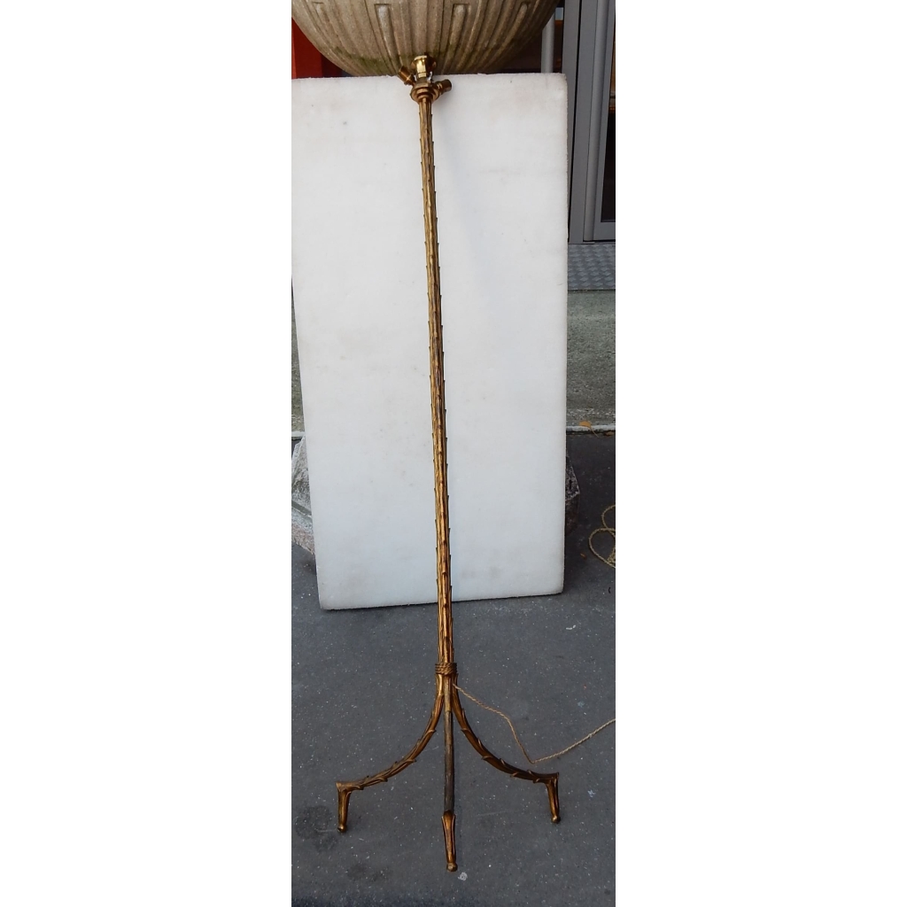 1950/70 Lampadaire en Bronze Doré Maison Charles Modèle Palmier 3 Tiges | Biron ||||||||
