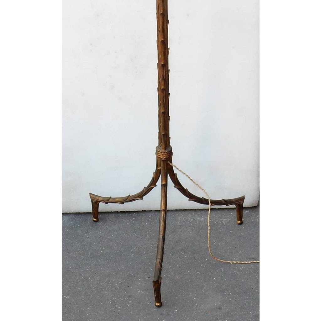 1950/70 Lampadaire en Bronze Doré Maison Charles Modèle Palmier 3 Tiges | Biron 1950/70 Lampadaire en Bronze Doré Maison Charles Modèle Palmier 3 Tiges