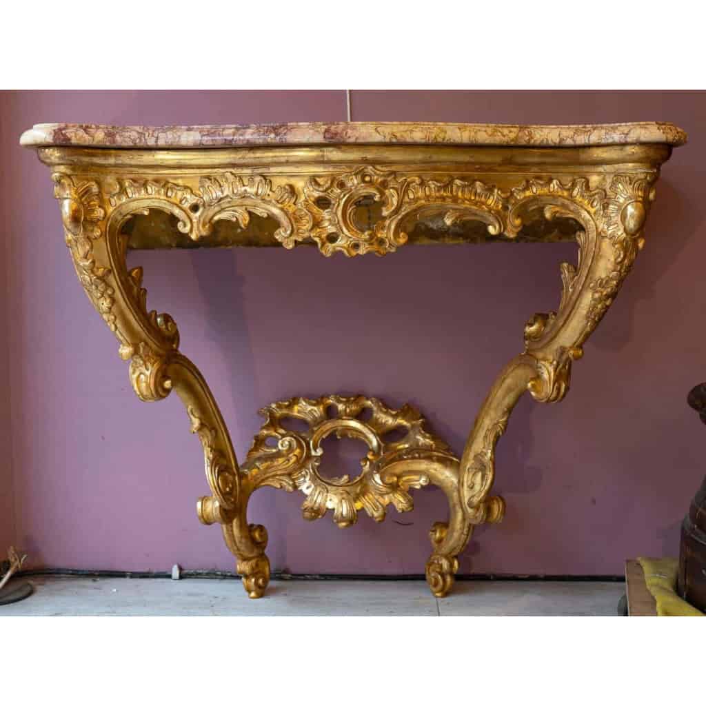Console En Bois Doré D’époque Louis XV | Biron ||||||||