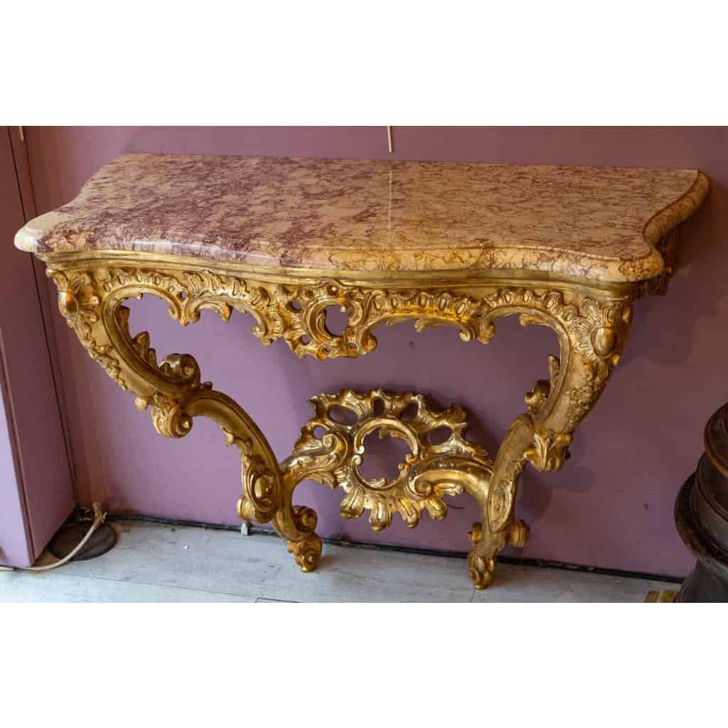 Console En Bois Doré D’époque Louis XV | Biron Console En Bois Doré D'époque Louis XV
