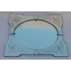 1950/70 ′ Miroir Vénitien à Cartouches, Ovale Biseauté 76 x 60 cm | Biron 1950/70 ′ Miroir Vénitien à Cartouches, Ovale Biseauté 76 x 60 cm