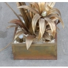 1970′ Plante Éclairante en Laiton Maison Jansen 3 Têtes Style Baroque