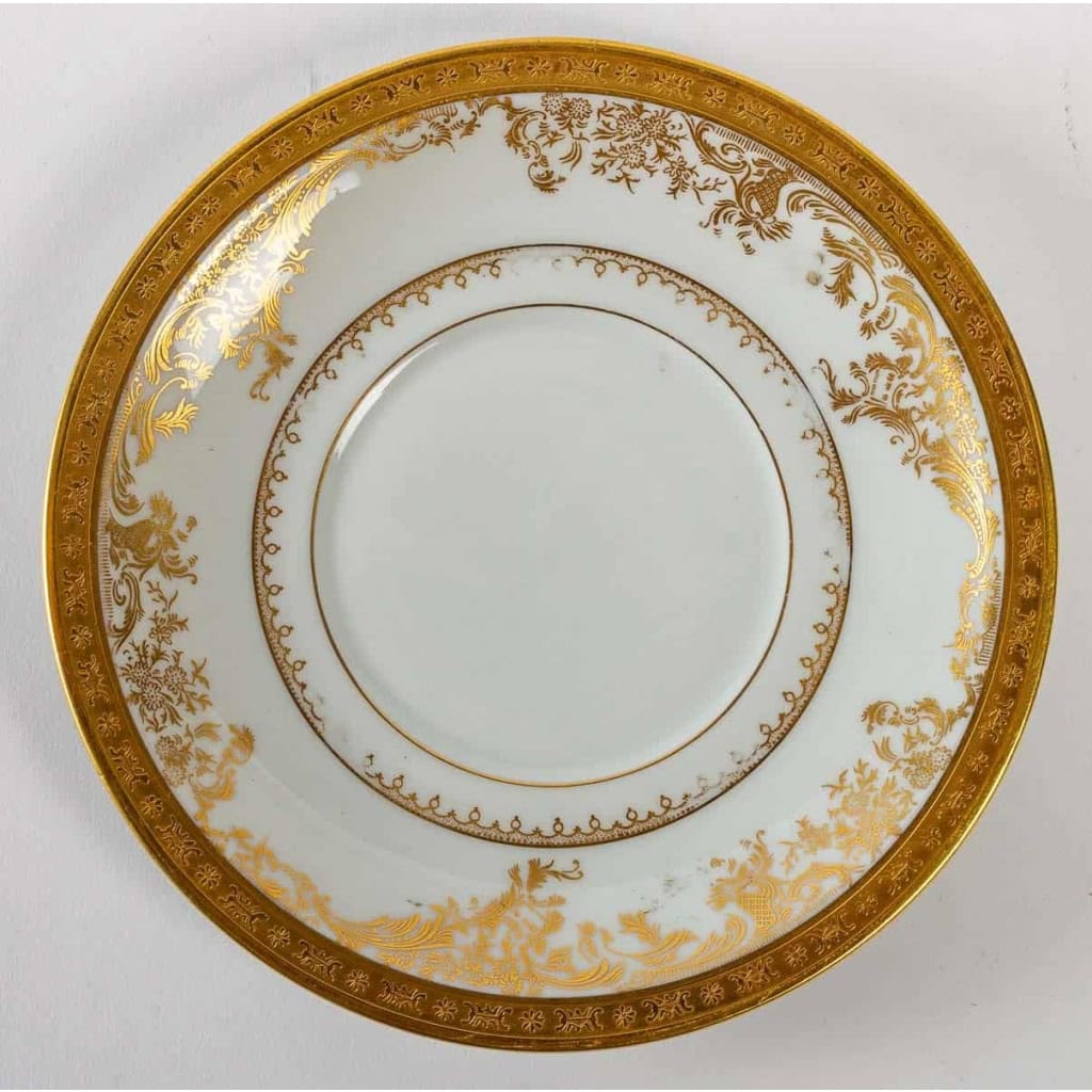 Service diplomate Haviland, Blanc et or, dorures et en aplat et relief