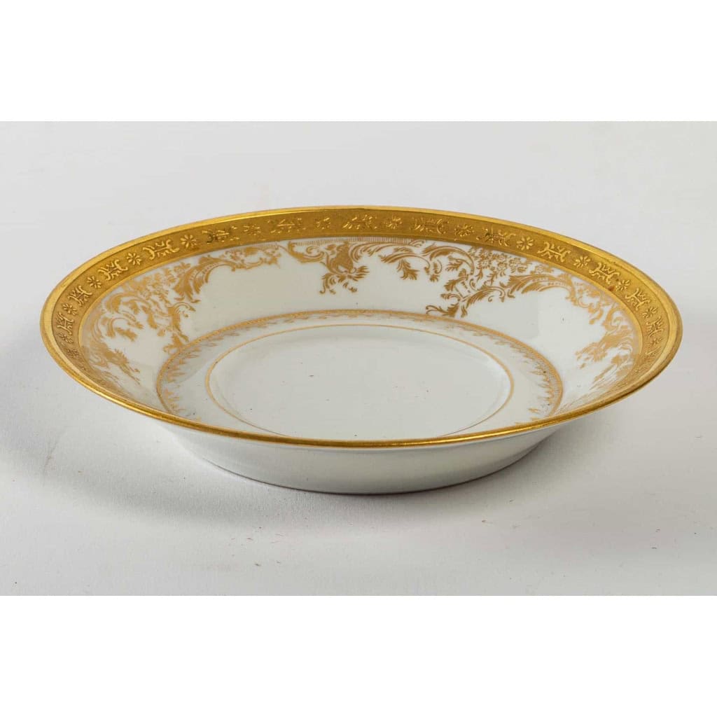 Service diplomate Haviland, Blanc et or, dorures et en aplat et relief