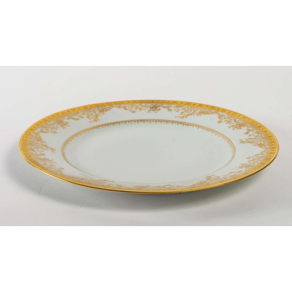 Service diplomate Haviland, Blanc et or, dorures et en aplat et relief