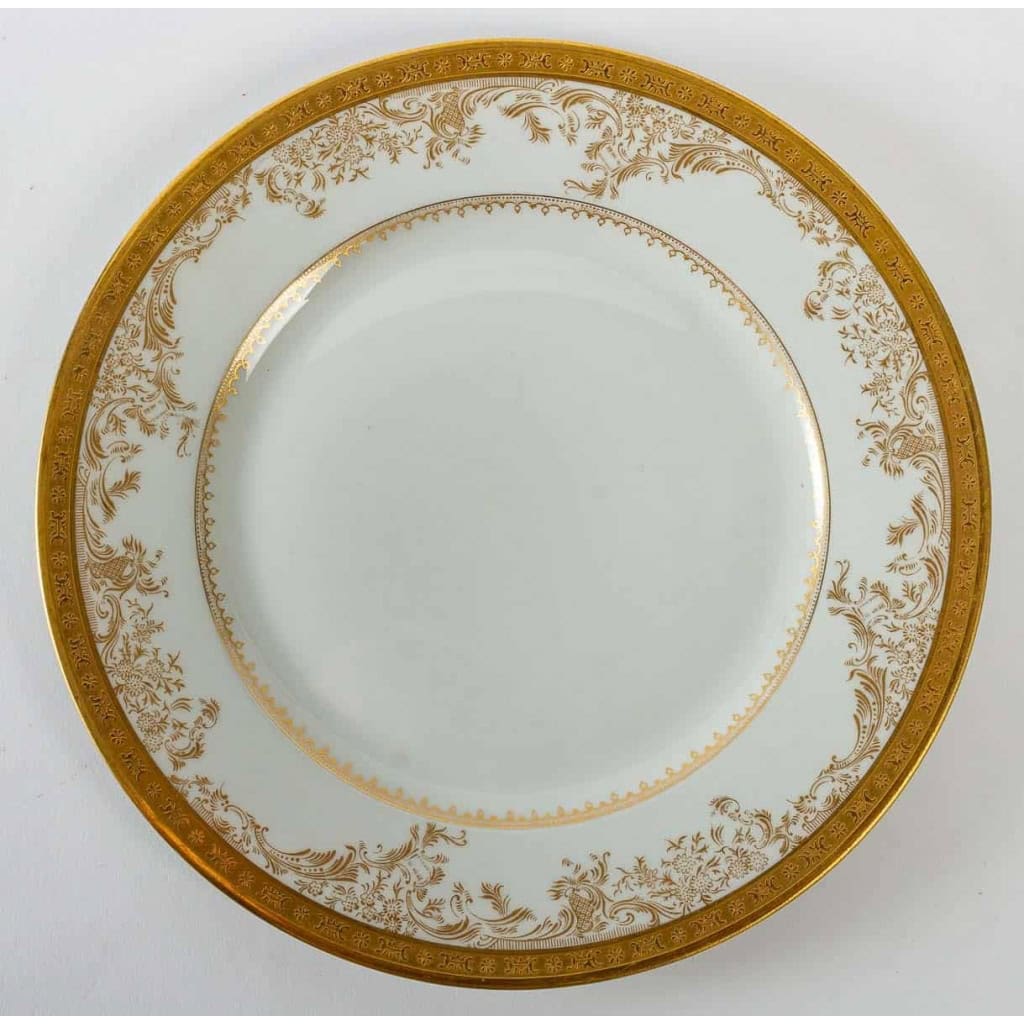 Service diplomate Haviland, Blanc et or, dorures et en aplat et relief
