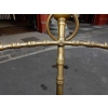1880′ Guéridon Tripode Décor Bambou en Laiton avec Plateau en marbre Vert Veiné Style Giroux | Biron 1880′ Guéridon Tripode Décor Bambou en Laiton avec Plateau en marbre Vert Veiné Style Giroux
