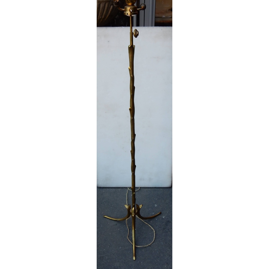 1950/70 Lampadaire en Bronze Doré Maison Charles Modèle Palmier Réglable en Hauteur | Biron |||||||||