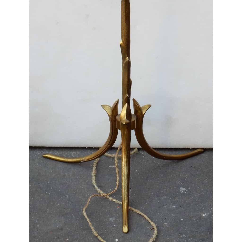 1950/70 Lampadaire en Bronze Doré Maison Charles Modèle Palmier Réglable en Hauteur | Biron 1950/70 Lampadaire en Bronze Doré Maison Charles Modèle Palmier Réglable en Hauteur