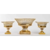 3 coupes en porcelaine de Paris, blanche et or, Époque Empire | Biron ||||||||||||||||||
