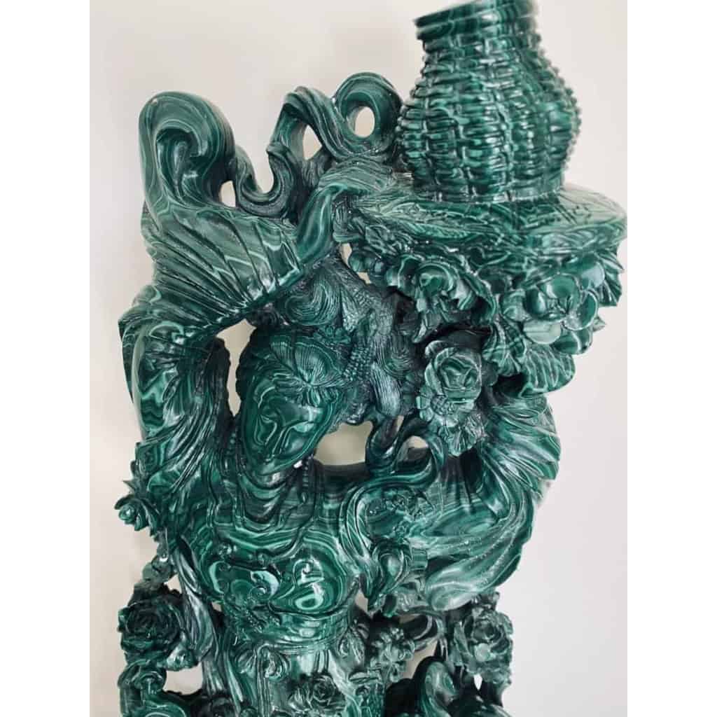 Important Groupe En Malachite Sculpté Représentant La Déesse Du Printemps | Biron |||||||||