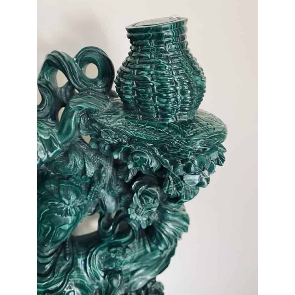 Important Groupe En Malachite Sculpté Représentant La Déesse Du Printemps | Biron Important Groupe En Malachite Sculpté Représentant La Déesse Du Printemps