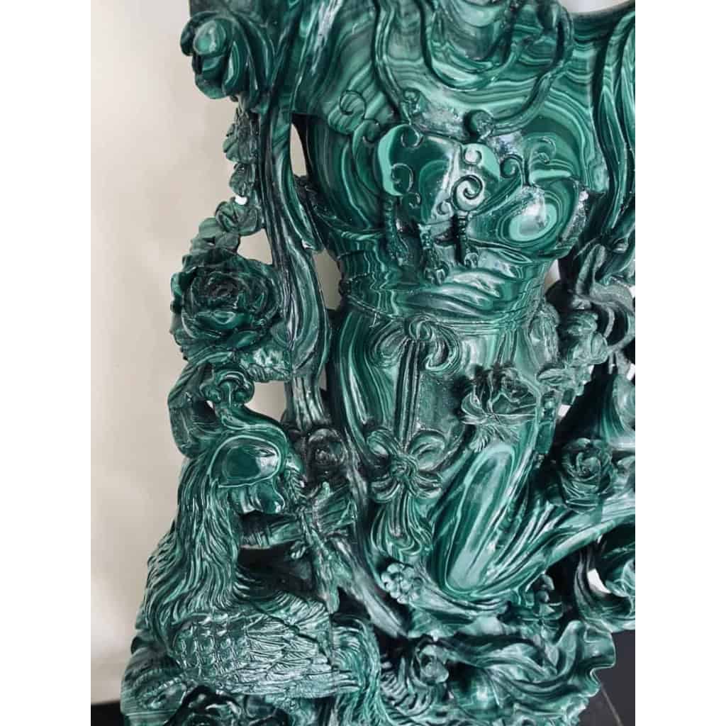 Important Groupe En Malachite Sculpté Représentant La Déesse Du Printemps | Biron Important Groupe En Malachite Sculpté Représentant La Déesse Du Printemps