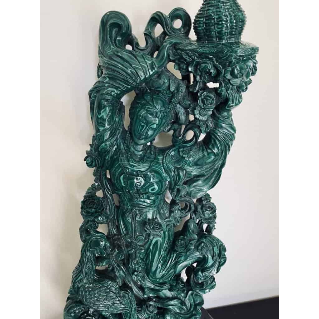 Important Groupe En Malachite Sculpté Représentant La Déesse Du Printemps | Biron Important Groupe En Malachite Sculpté Représentant La Déesse Du Printemps