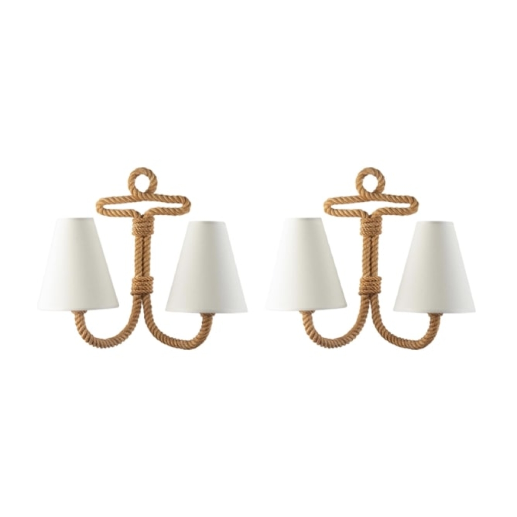 1950 Paire d’appliques en corde par Adrien & Frida Minet | Biron ||||||